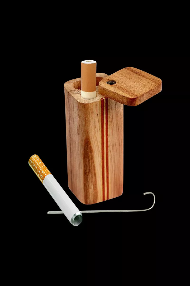 Striped Square Wood Dugout with Poker