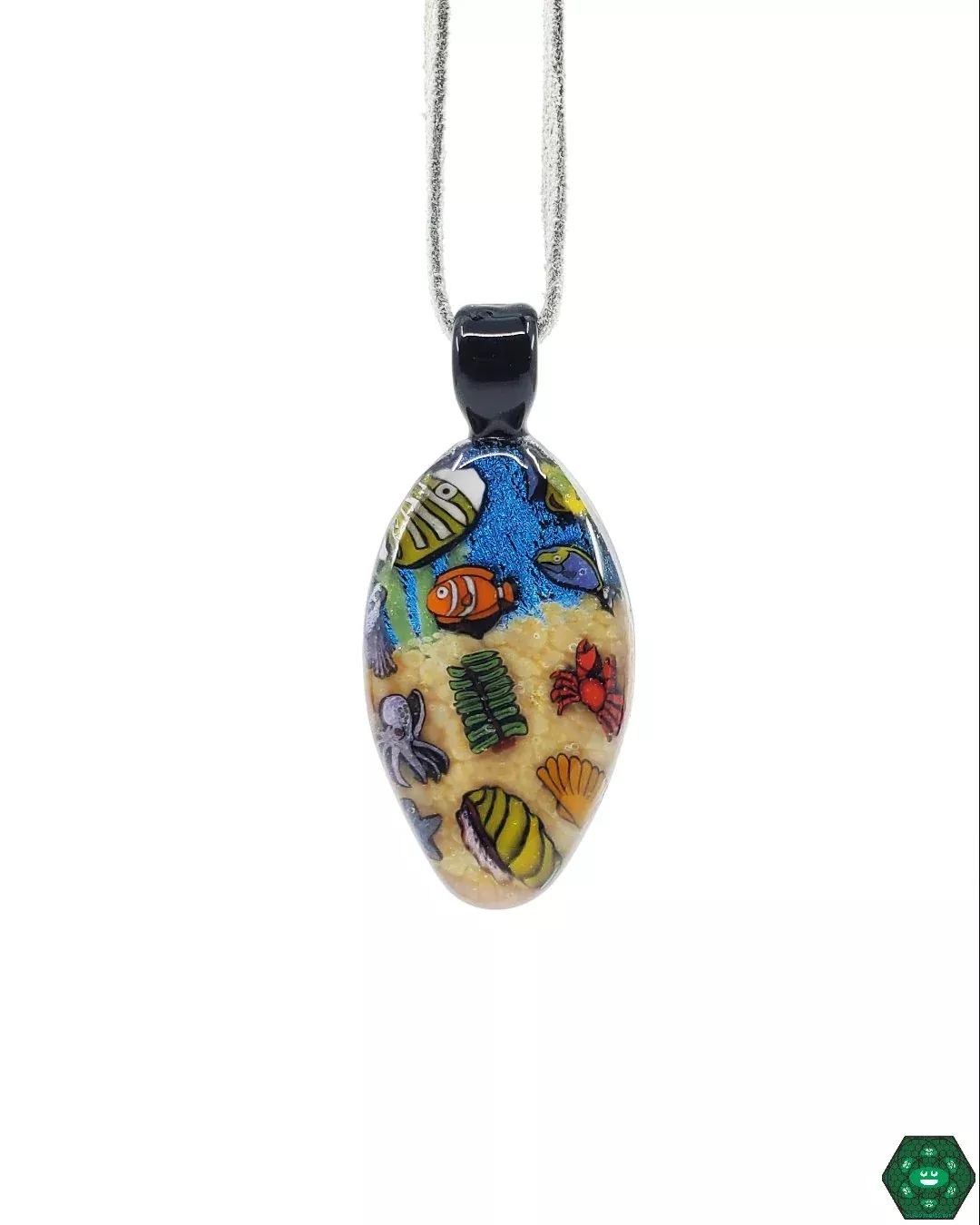 Strobel Glass Flat Pendant – Handcrafted Glass Art for Wear or Display