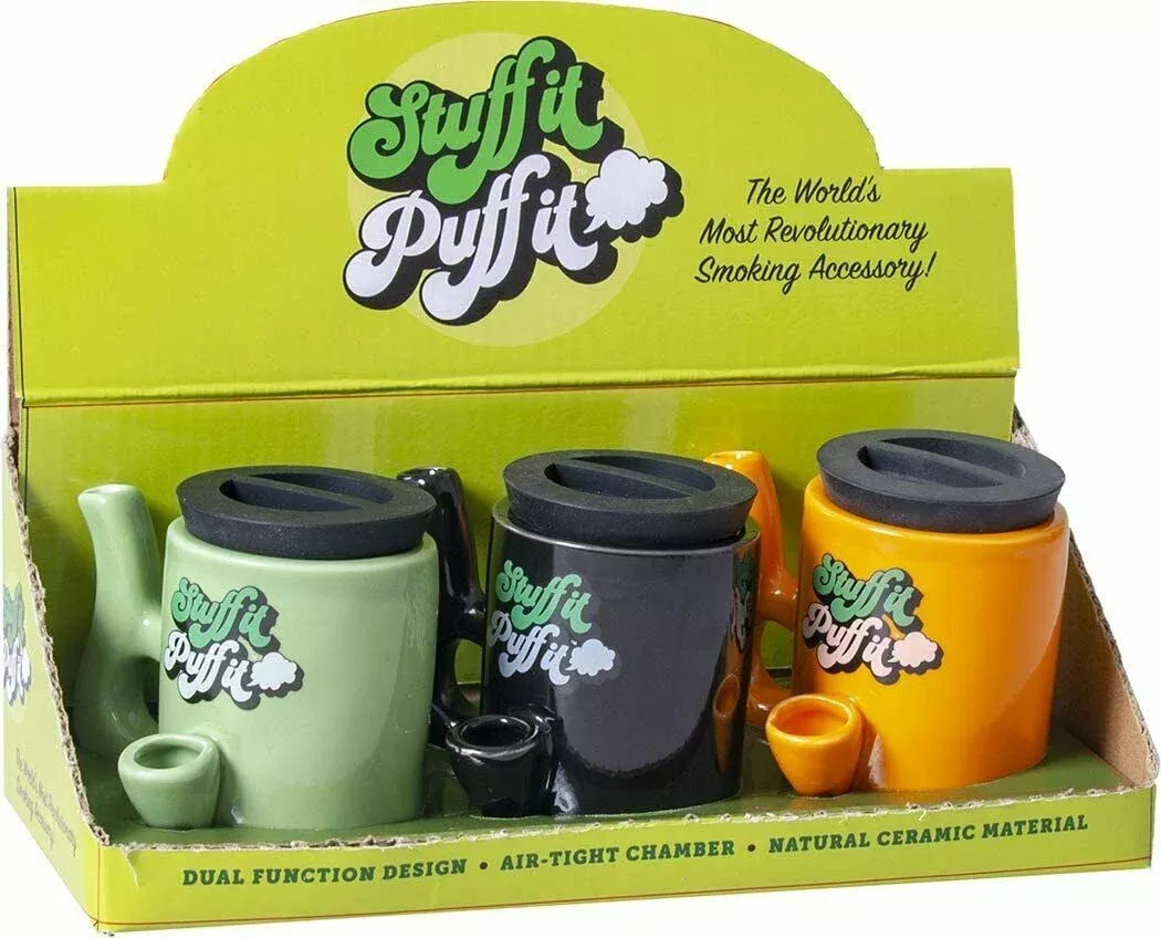 Stuff It Puff It 3pc Stash Mug Pipe Display Box