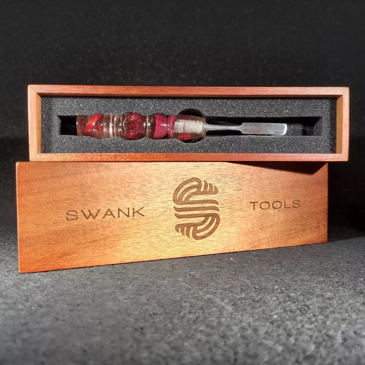 Swank Tools - Clear w/ Red Amboyna Acacia #2