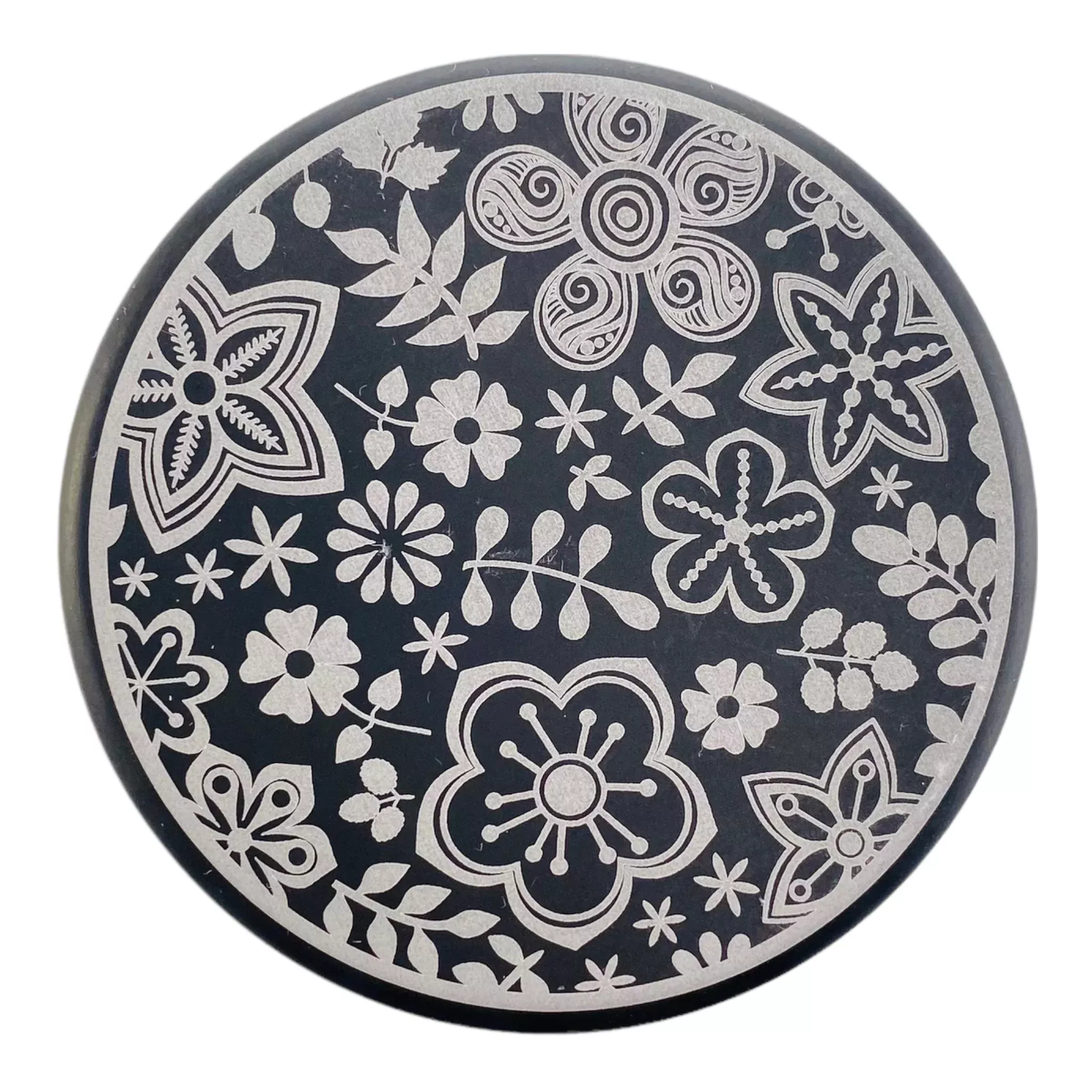 Tahoe Grinders Black Anodized Aluminum Large Two Piece Weed Grinder With Flowers And Stars