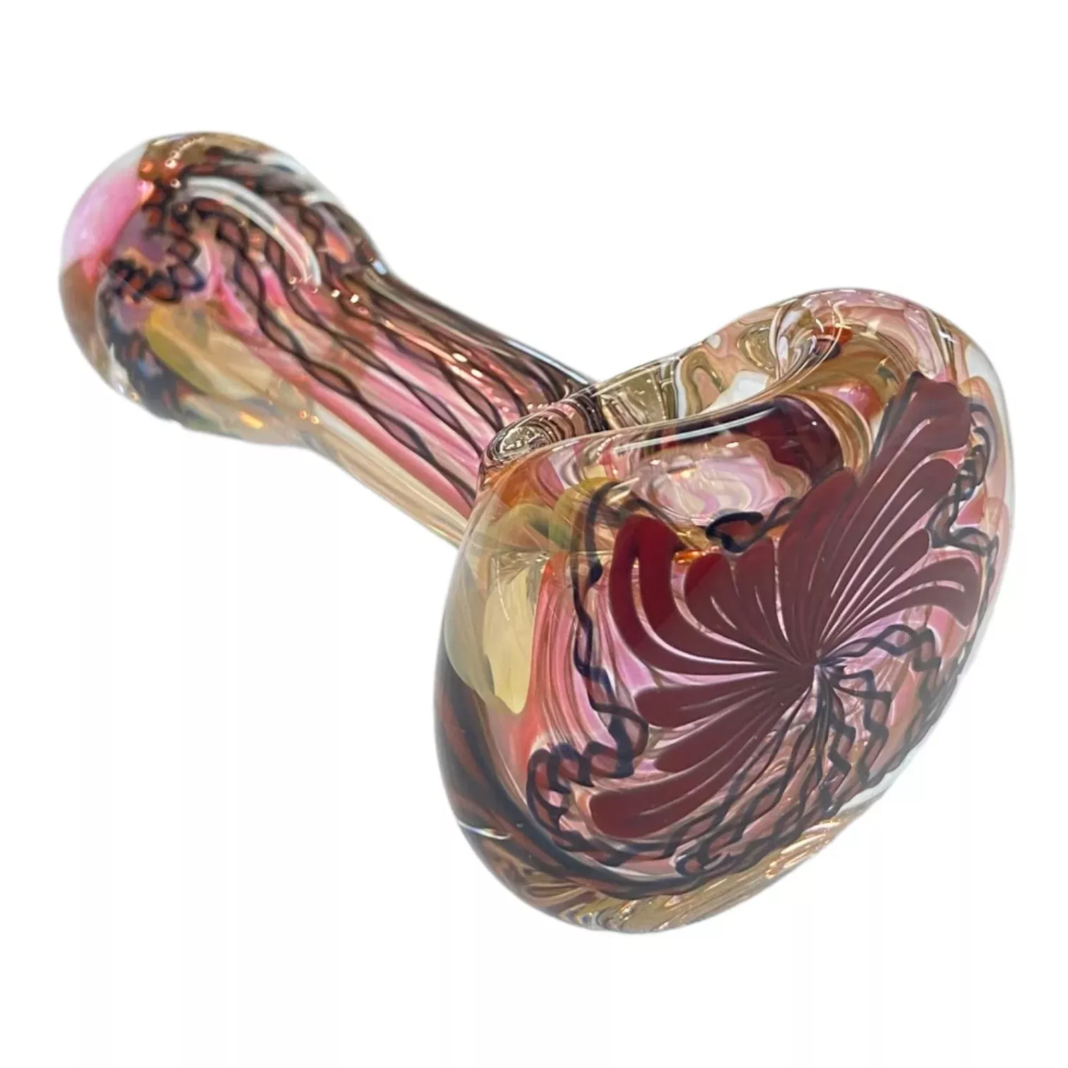Talent Glass Works - Red And Black Cane Twist Spoon