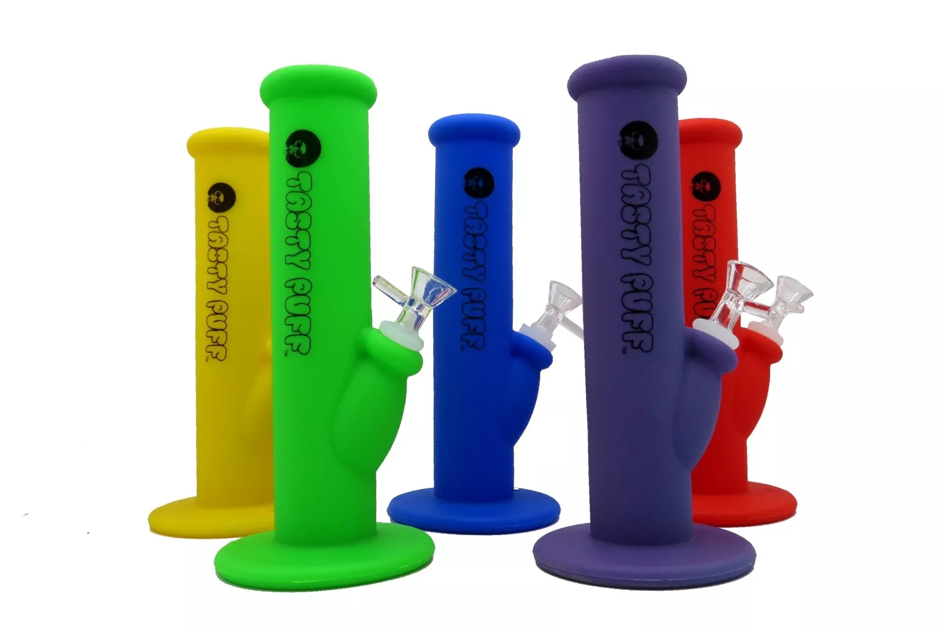 Tasty Puff 10" Silicone Water Pipe – Unbreakable Bong with Stash Jar