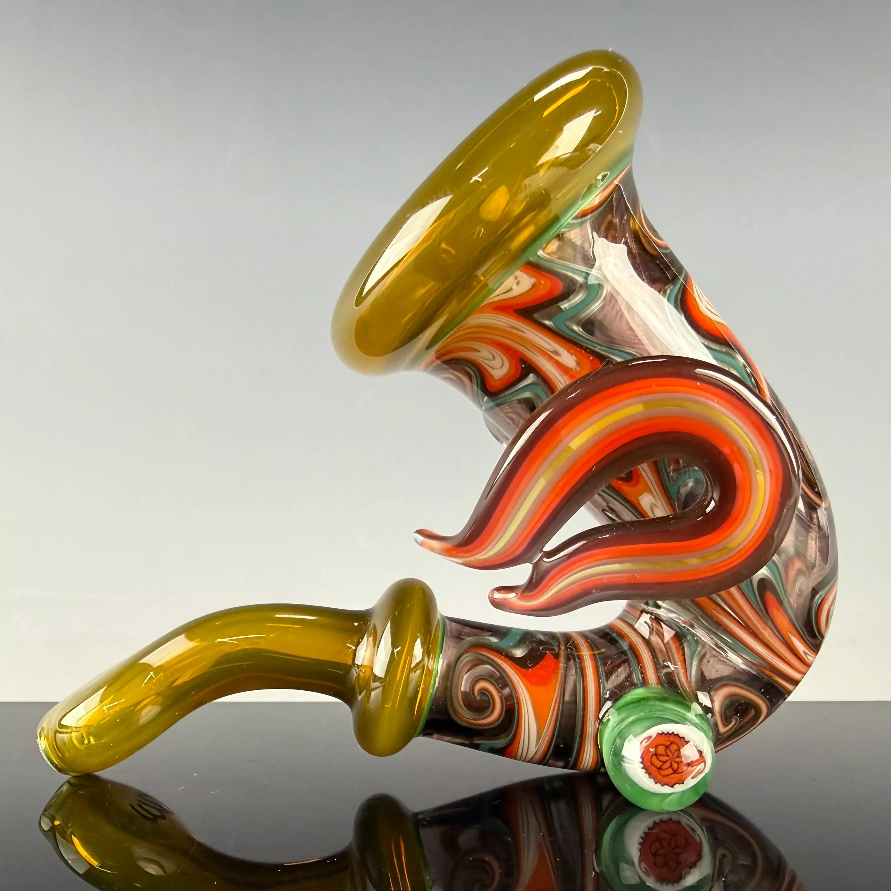Texas Sun Sherlock W/ Flat Cane Sherlock by Slob Glass
