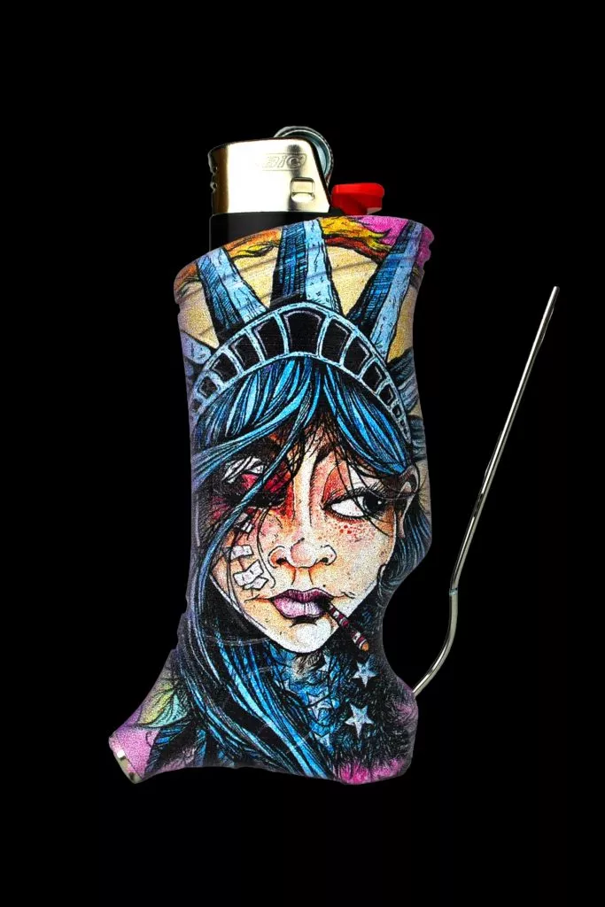Toker Poker Lady Liberty & Friends Bic Lighter Sleeve