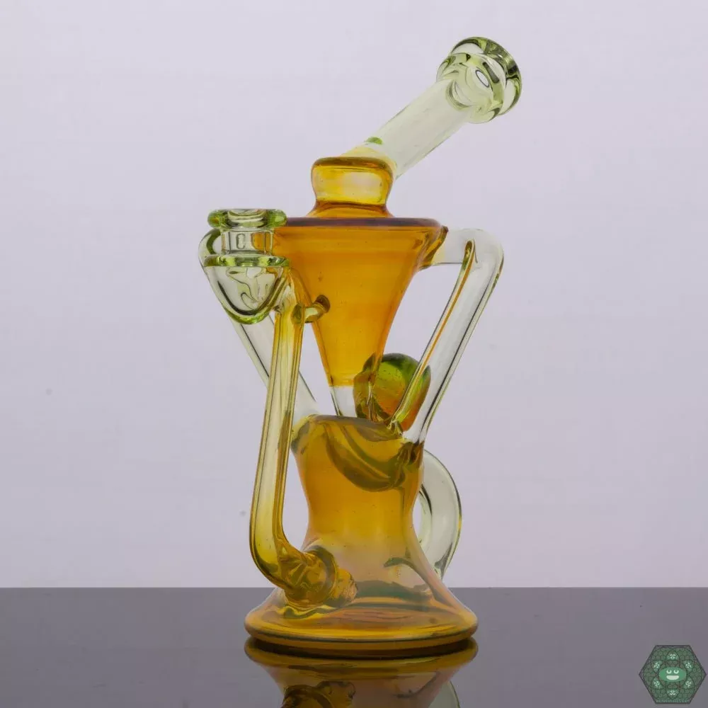 Torch D Boro Color Combo Floating Recycler - Premium Borosilicate Glass Dab Rig with Unique Recycler Design