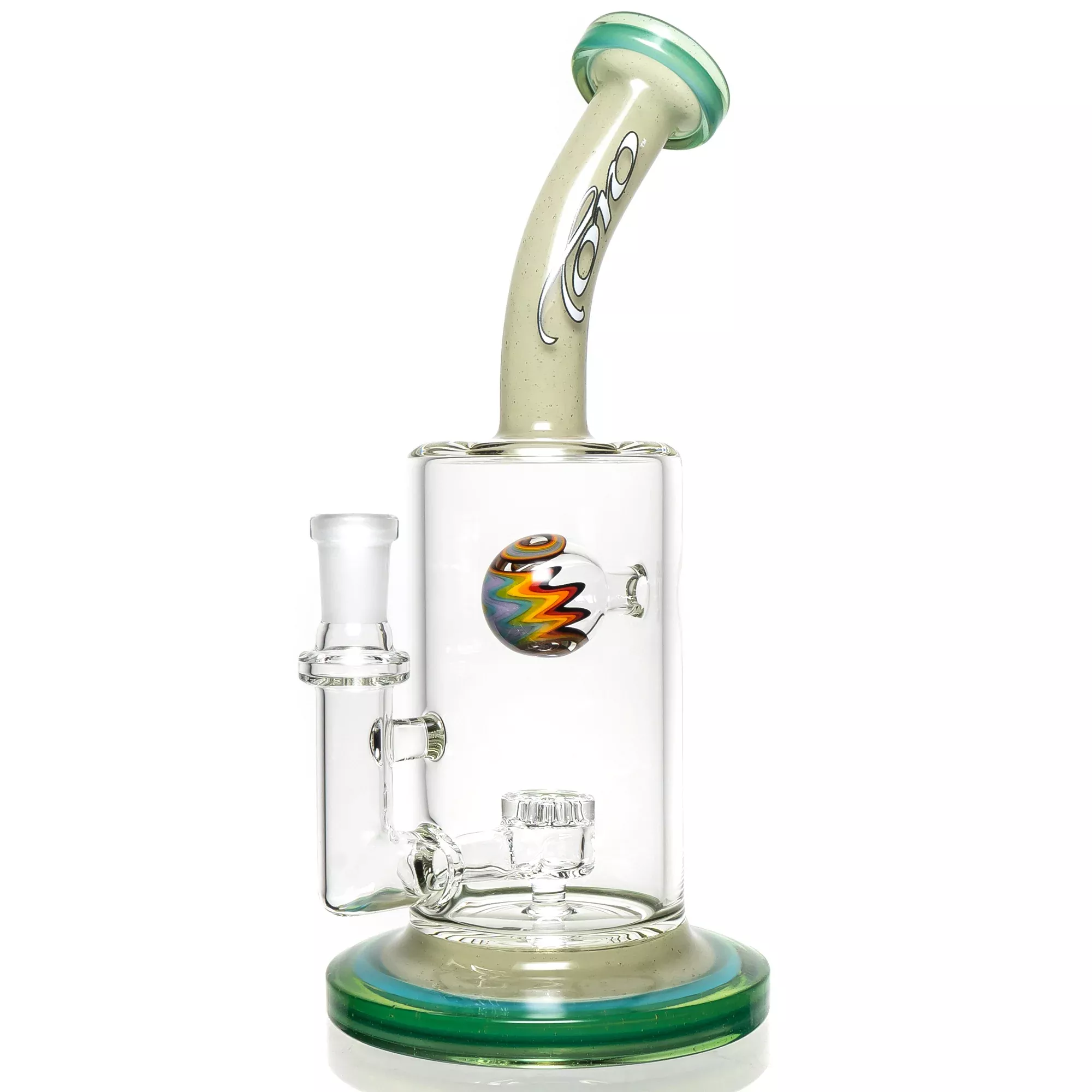 Toro - Jet Perc - 10mm - Atlantis, Agua Azul & CFL Satin w / Rainbow Wag