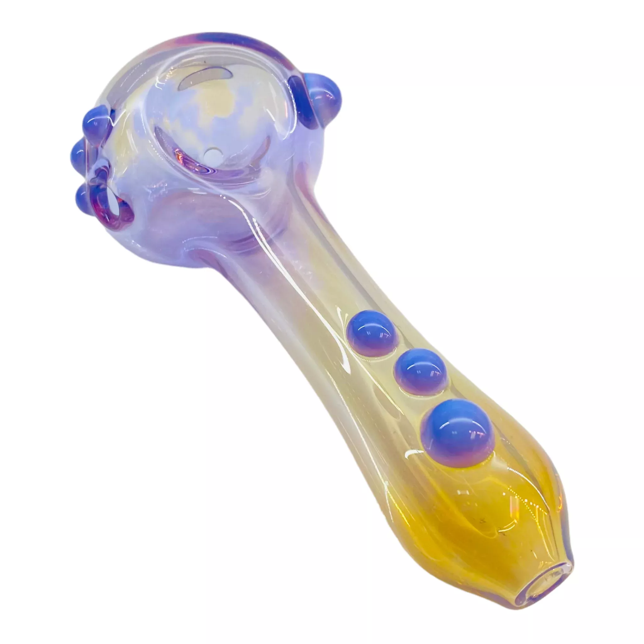 Translucent Purple Glass Hand Pipe With Color Changing Fuming