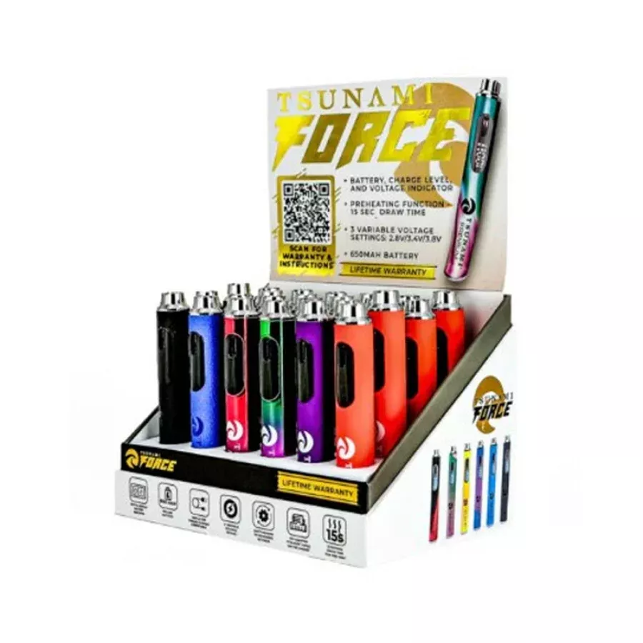 Tsunami Force 650mAh 510 Battery 24ct Display – Assorted