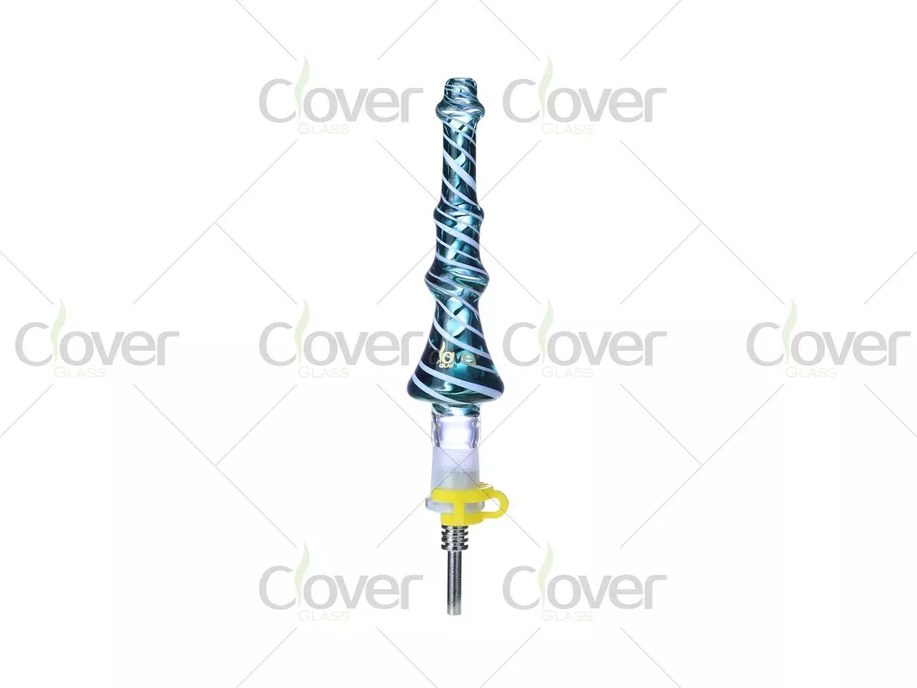 Twisted Glass Nectar Collector Kit with Ceramic Nail, Mixed Colors, 4.8-Inch Set