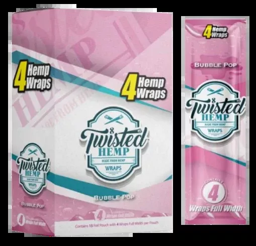 Twisted Hemp Bubble Pop Wraps - 15 Count Display