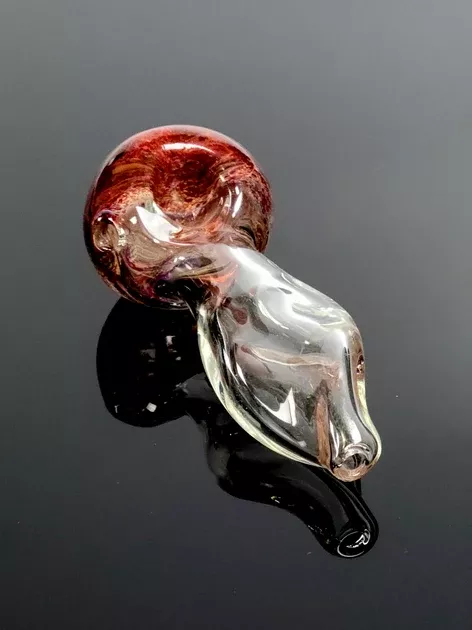 Twisted neck spoon with red bowl