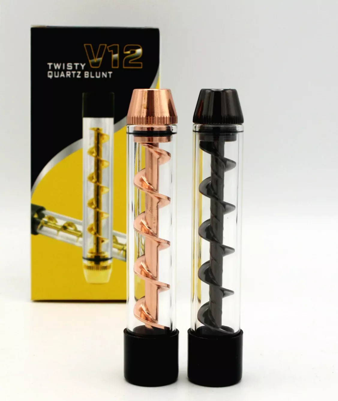 Twisty V12 Quartz Glass Blunt – Paperless 2-in-1 Pipe & Bong Adapter