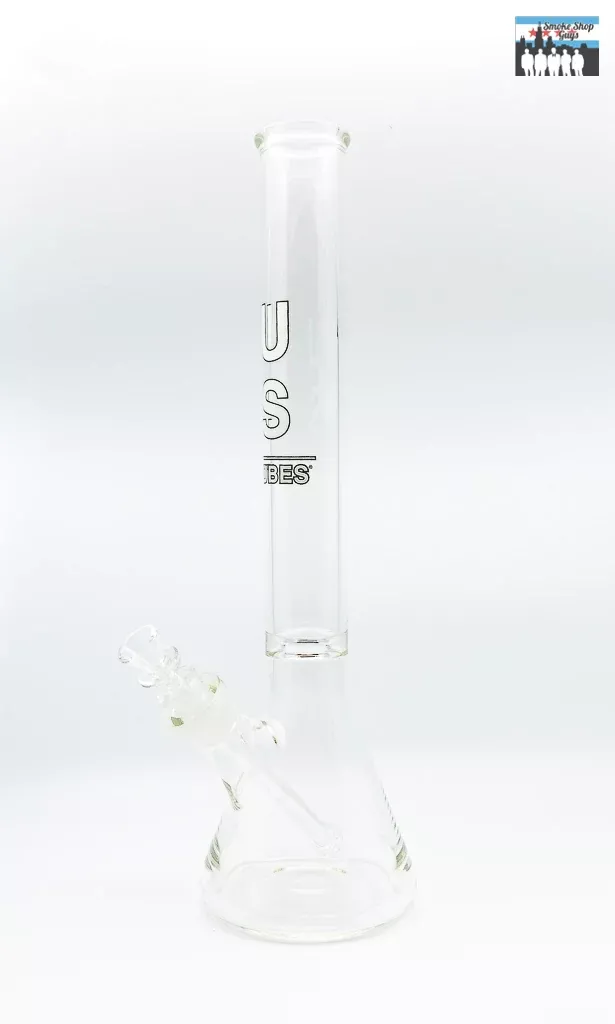 US Tubes Black 18'' Beaker – Thick Glass with Ice Catch & 24mm Downstem