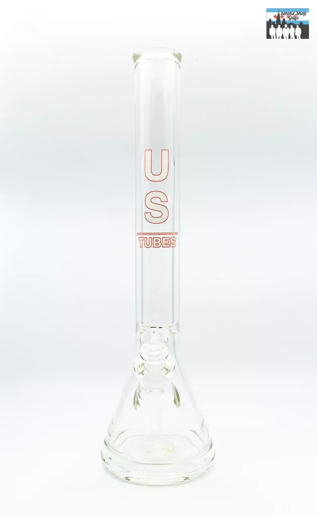 US Tubes Pink 18'' Beaker – Stylish Glass Pipe with Ice Catcher