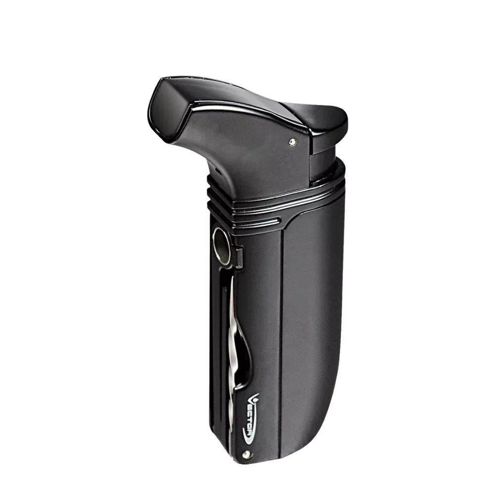 Vector - Arsenal - Double Flame Torch Lighter w / Punch & Poker - Black Matte