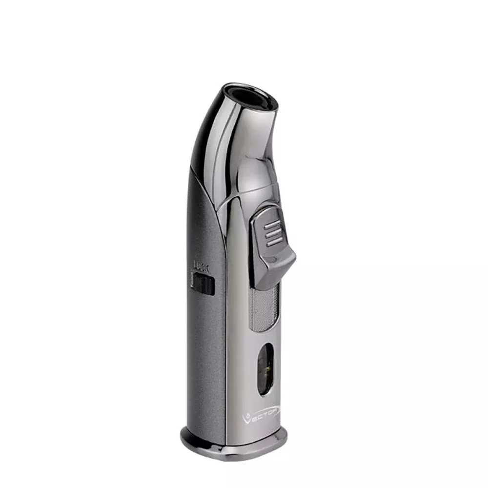 Vector - Aztech - Single Flame Torch Lighter w / Punch - Gunmetal