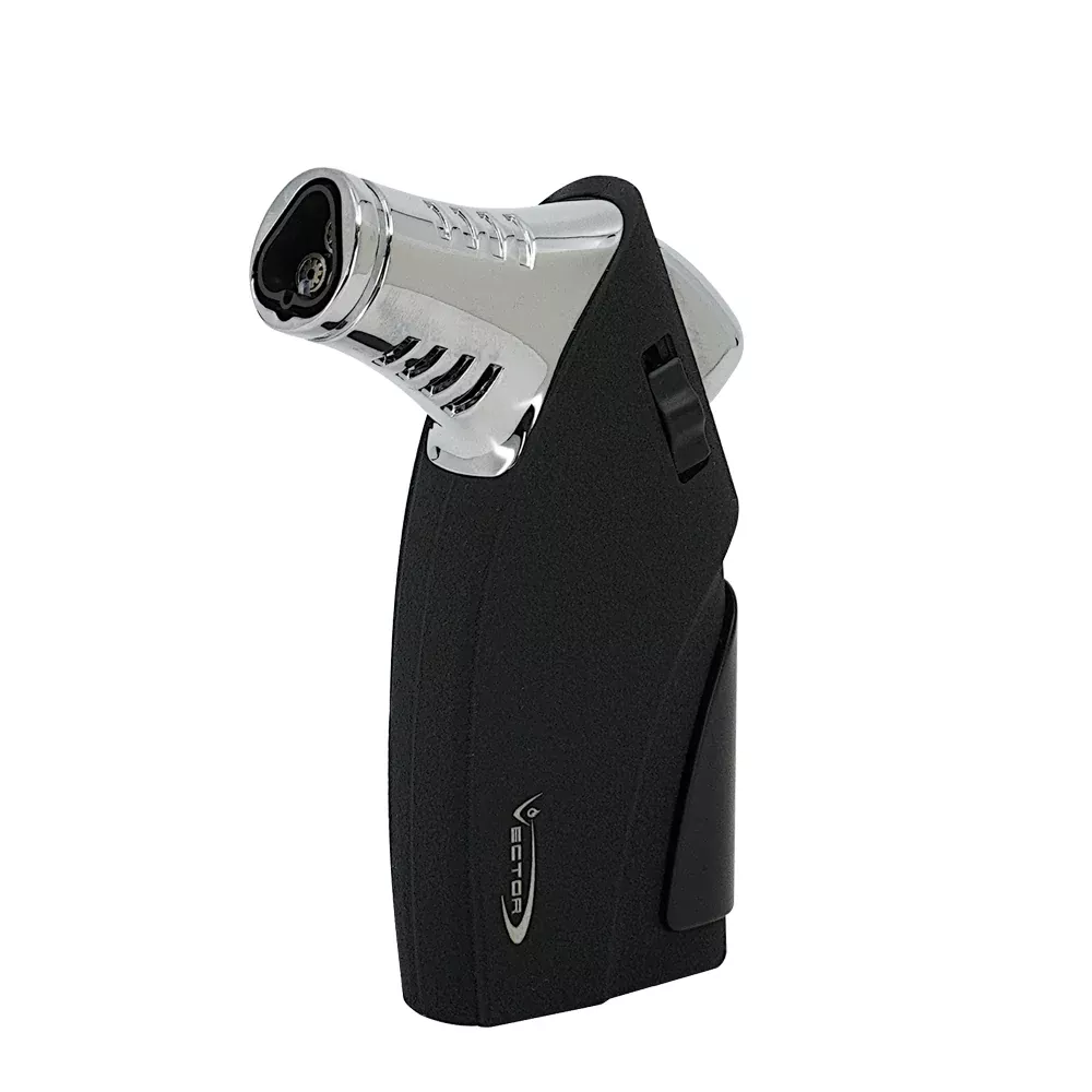 Vector - Ironfist - Triple Flame Torch Lighter w / Punch - Black Crackle