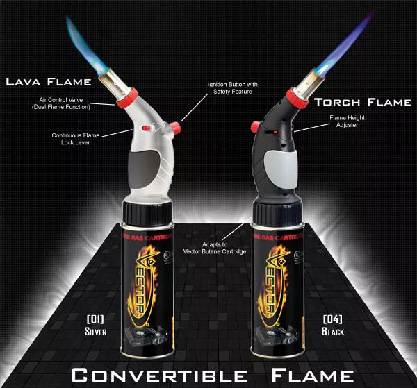 Vector Torches Rapid Fire Butane Torch - Can Topper with Adjustable Flame