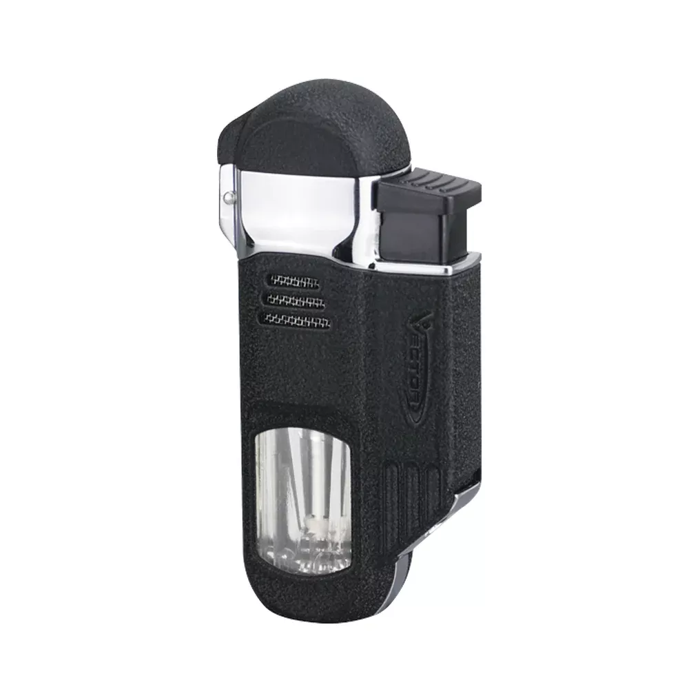 Vector - Torpedo - Quad Flame Torch Lighter w / Punch - Black Crackle Matte