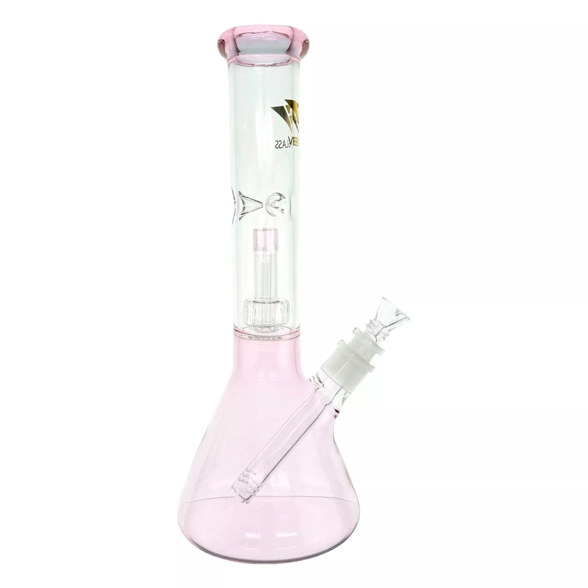Vertex Glass Pink Beaker Bong With Mushroom Perc 12 Inches
