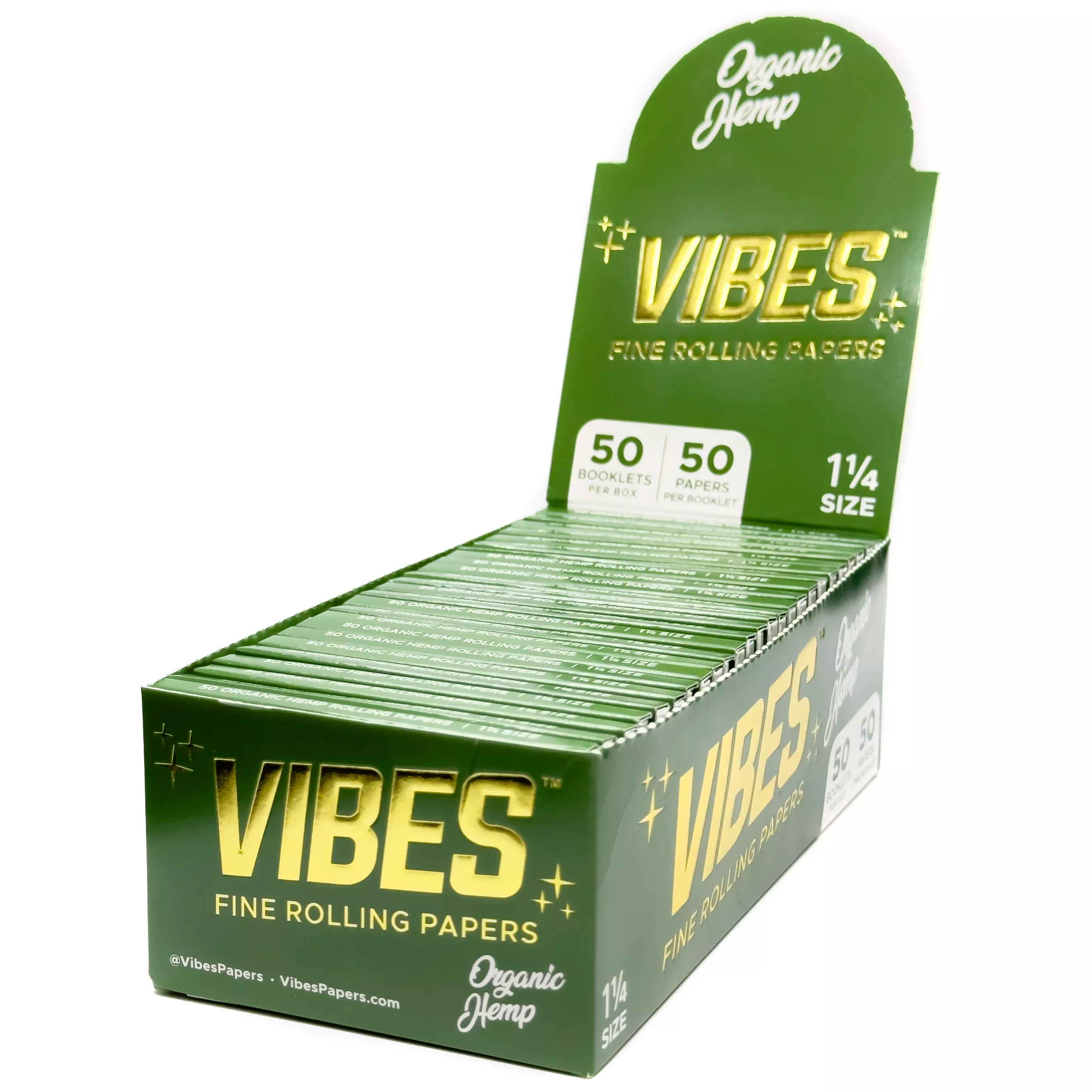 Vibes - 1.25 Organic Hemp - 50 Paper Booklet - 50 Pack Box