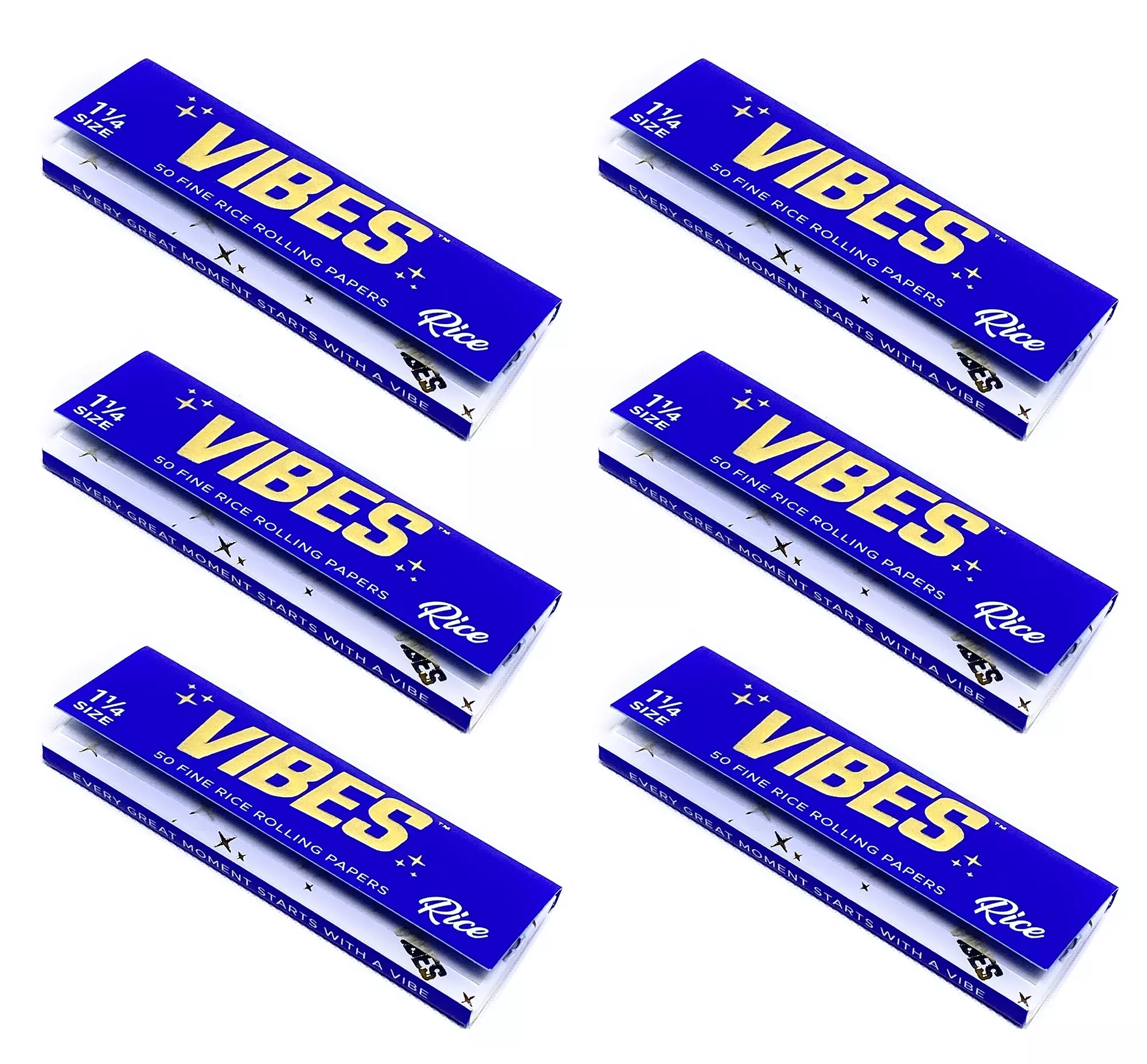 Vibes - 1.25 Rice - 50 Paper Booklet - 6 Packs