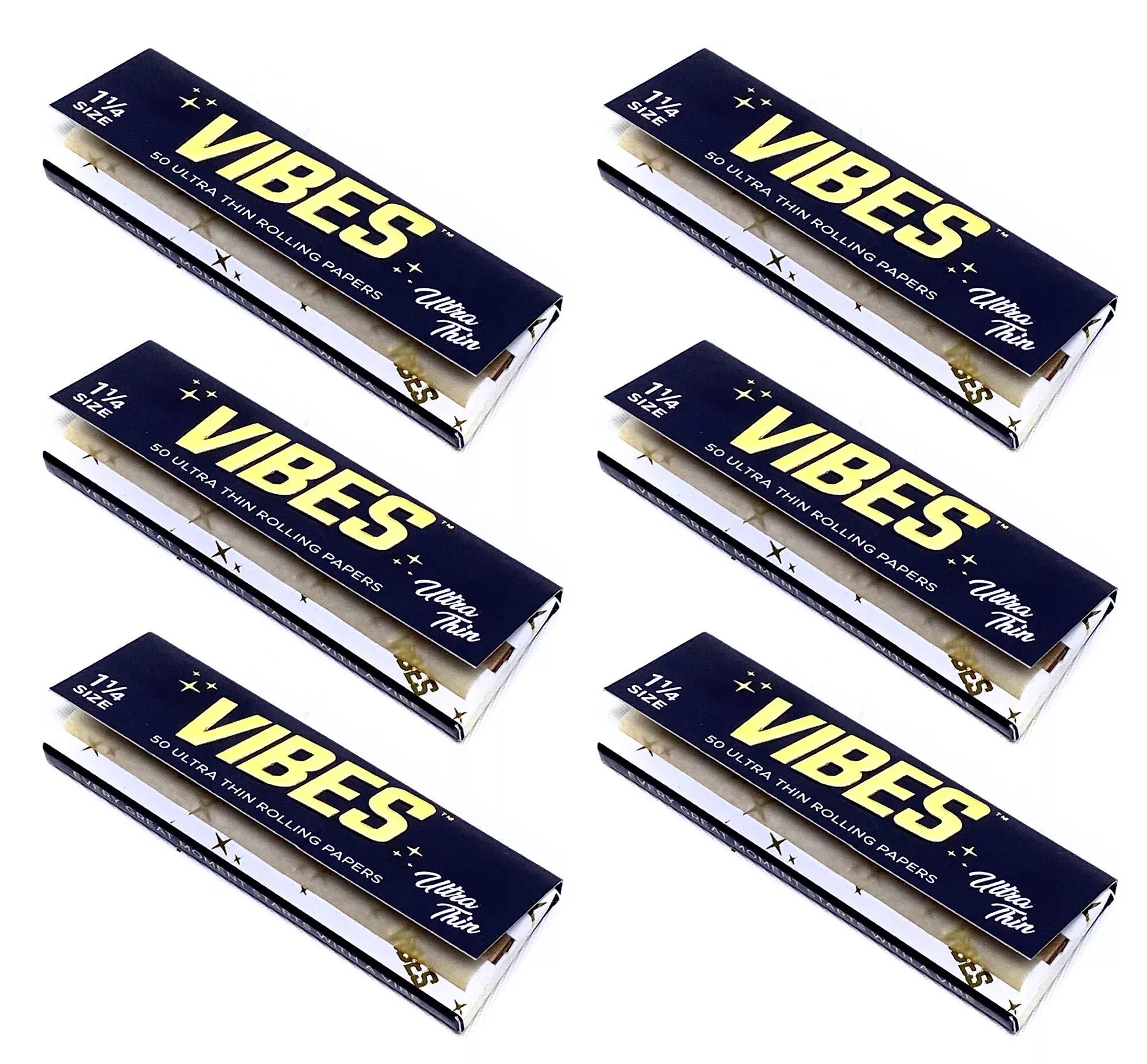 Vibes - 1.25 Ultra Thin - 50 Paper Booklet - 6 Packs