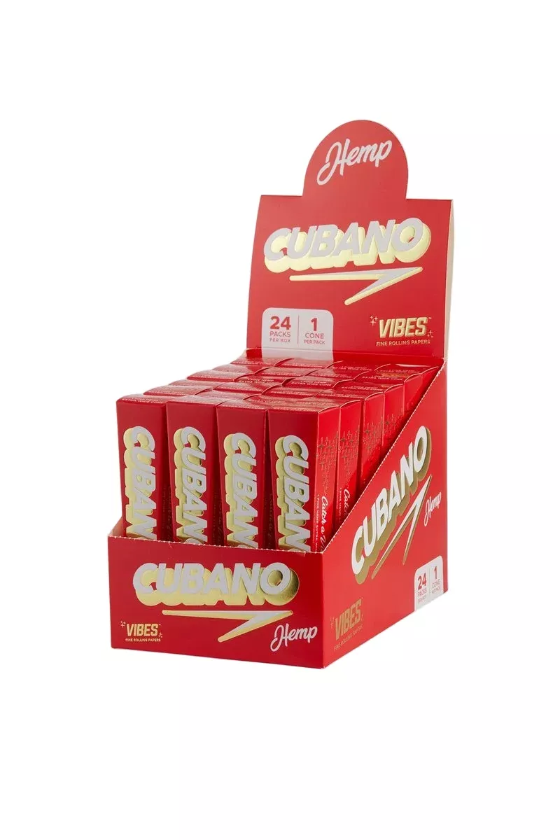 Vibes Cubano Hemp King Size Cones - 24 Count Display