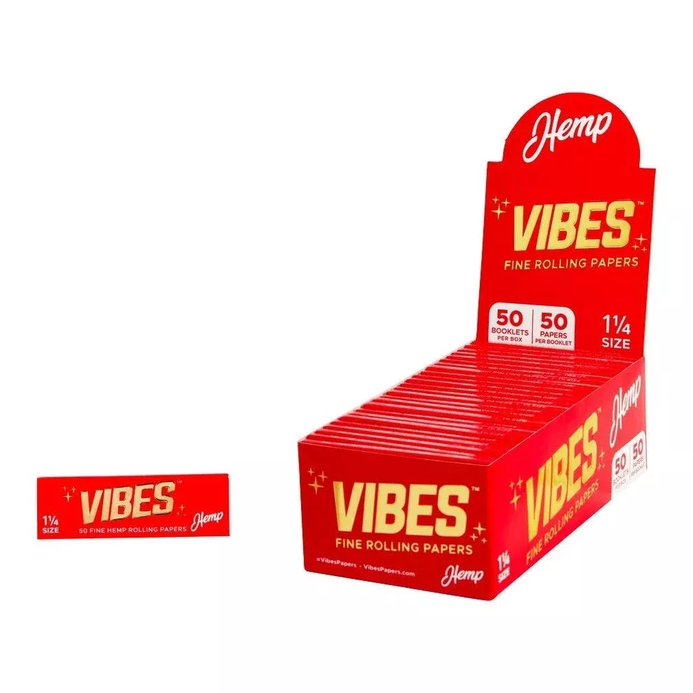 Vibes Hemp 1 1/4 Rolling Papers – 50ct Retail Display