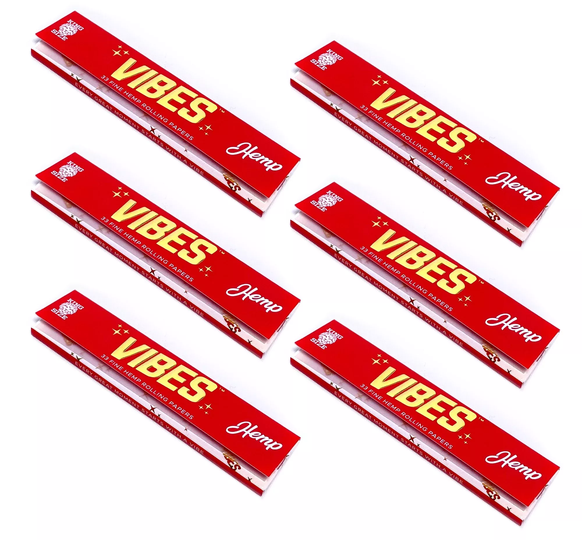 Vibes - King Size Hemp - 33 Paper Booklet - 6 Packs