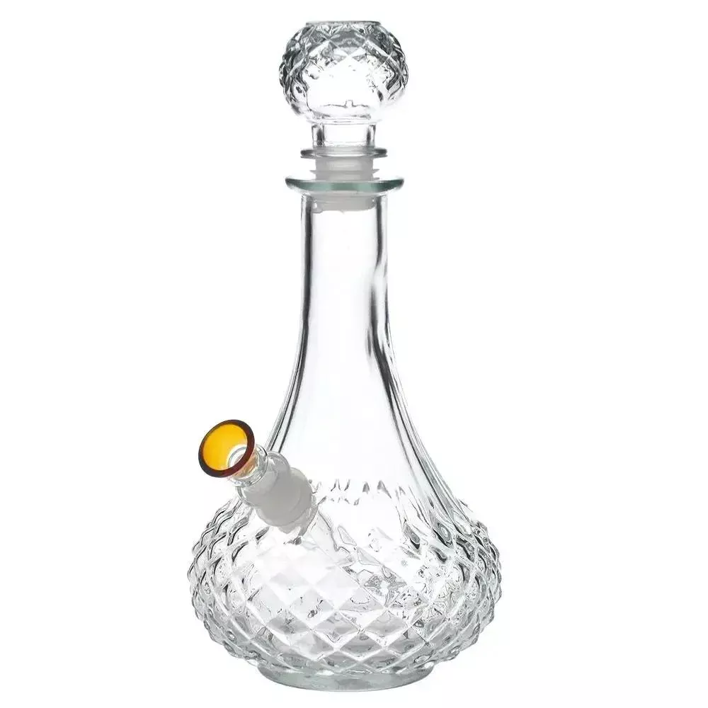 Vintage Crystal Decanter Glass Water Pipe with Cap