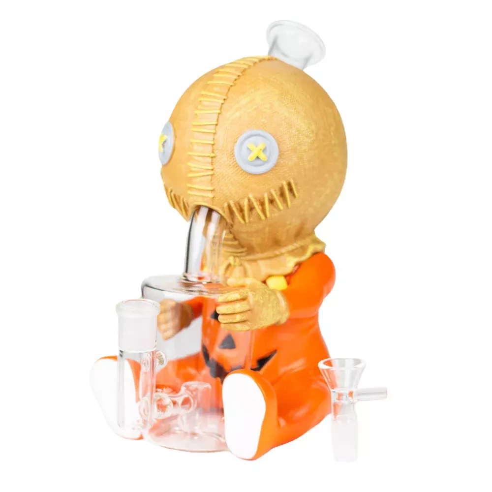 Vinyl Pumpkin Ghost Baby Bong 9.8"