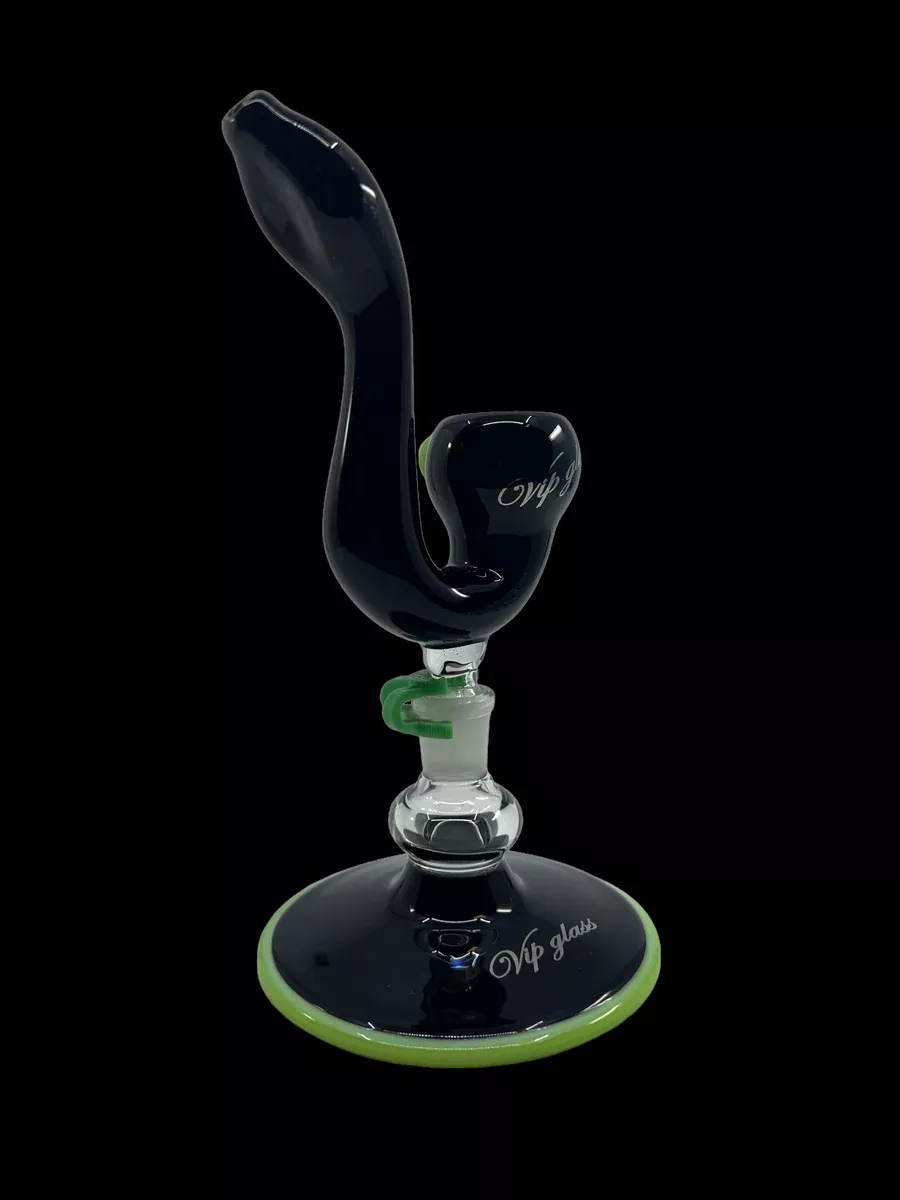VIP Glass Sherlock Slide with Matching Stand - Elegant Smoking Accessory