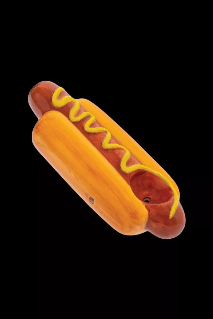 Wacky Bowlz Hot Dog Ceramic Hand Pipe