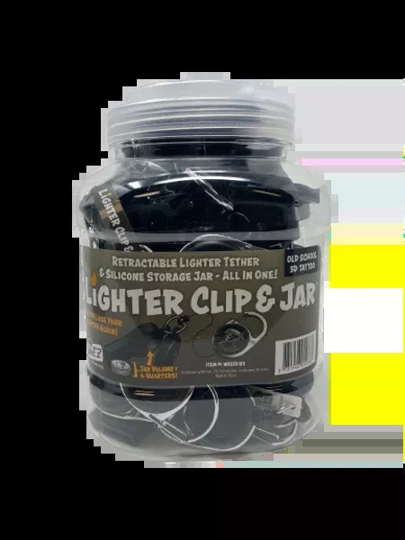Weez Old School 3D Tattoo Lighter Clip & Jar – 24 Count Display