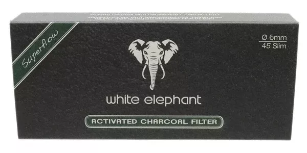 White Elephant 6mm Charcoal pipe filters (pack of 10)