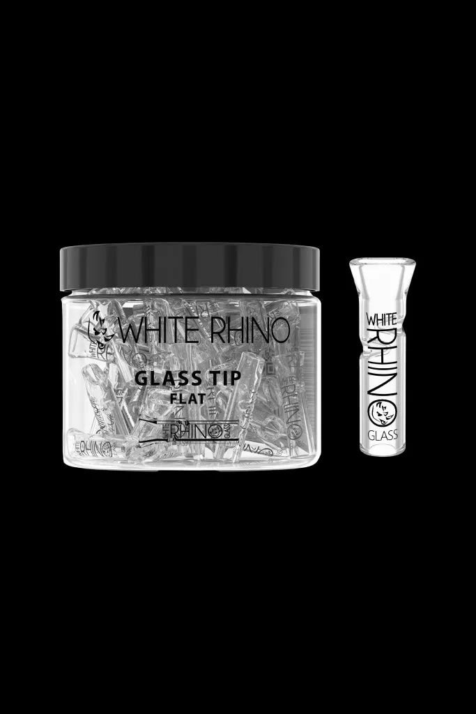 White Rhino 9mm Flat Glass Tip – 50ct
