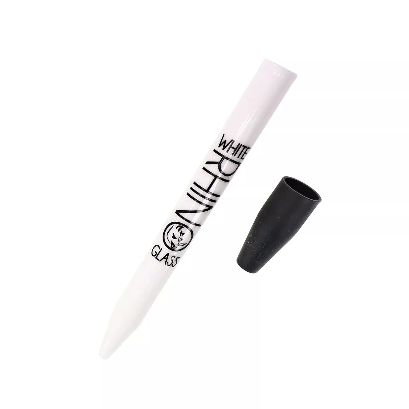 White Rhino Ceramic Dab Straw with Silicone Cap