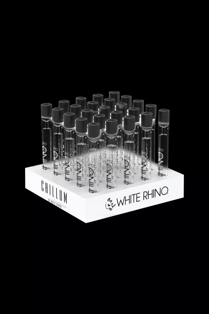 White Rhino Chillum Pipe w/ Silicone Cap – 25pc Display