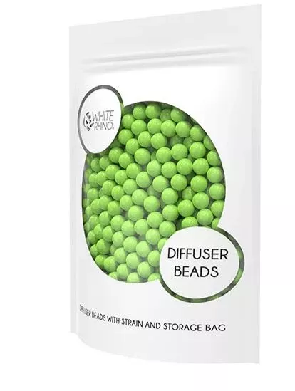 White Rhino Diffuser Beads with Strain & Storage Bag