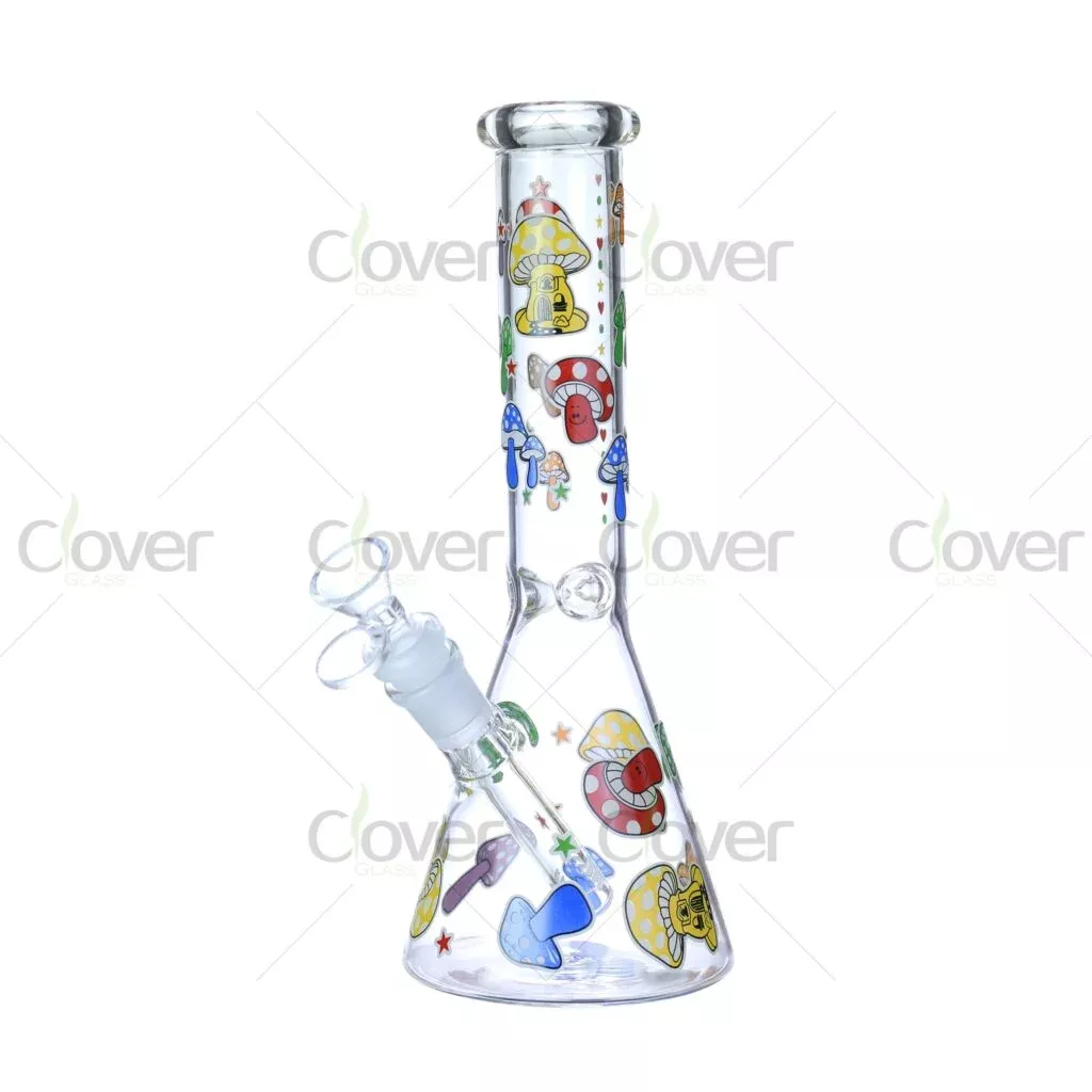 Wholesale Glow-in-the-Dark Mushroom Beaker Bong – 10 Inch Cheap Bongs for Smoke Shops