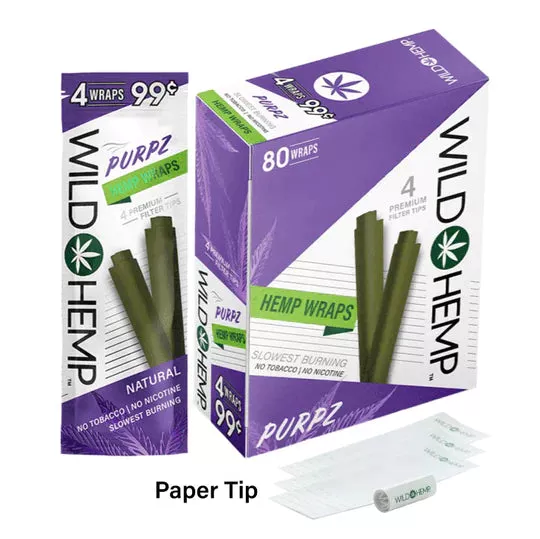 Wild Hemp Wraps – 20 Count Display Box 4 Pack