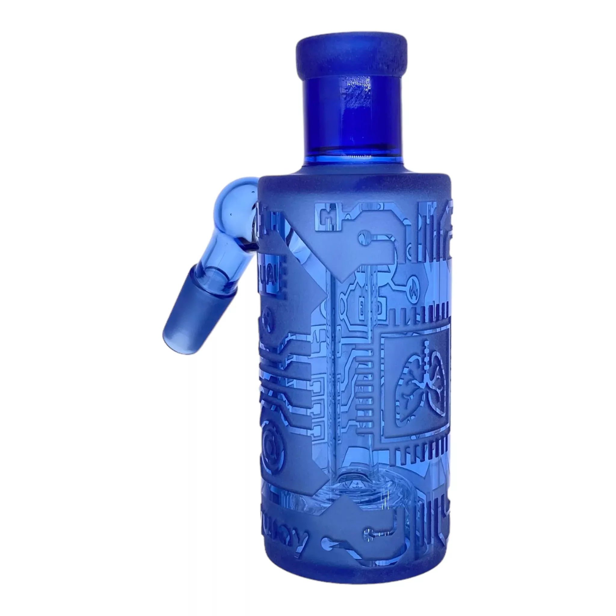 Wilkyway Glass - Circuit Board Wet Ashcatcher - 45 Degree - Blue