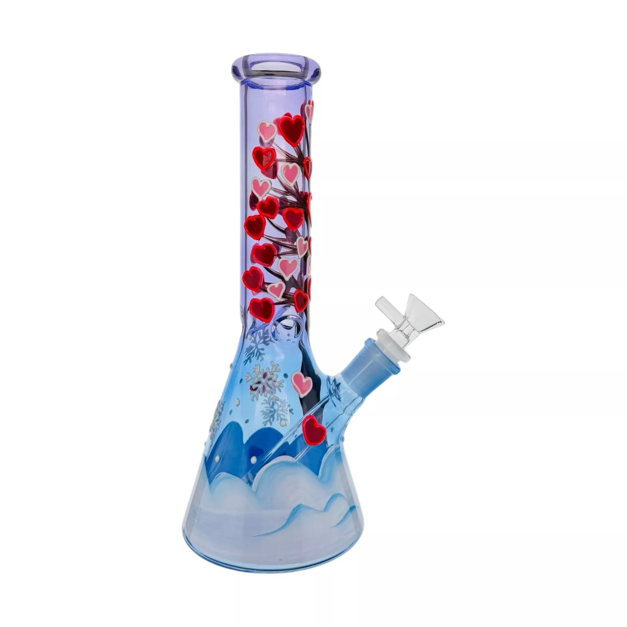 Winter Loving Tree With 3D Hearts Water Pipe Bong 10 Inches Tall