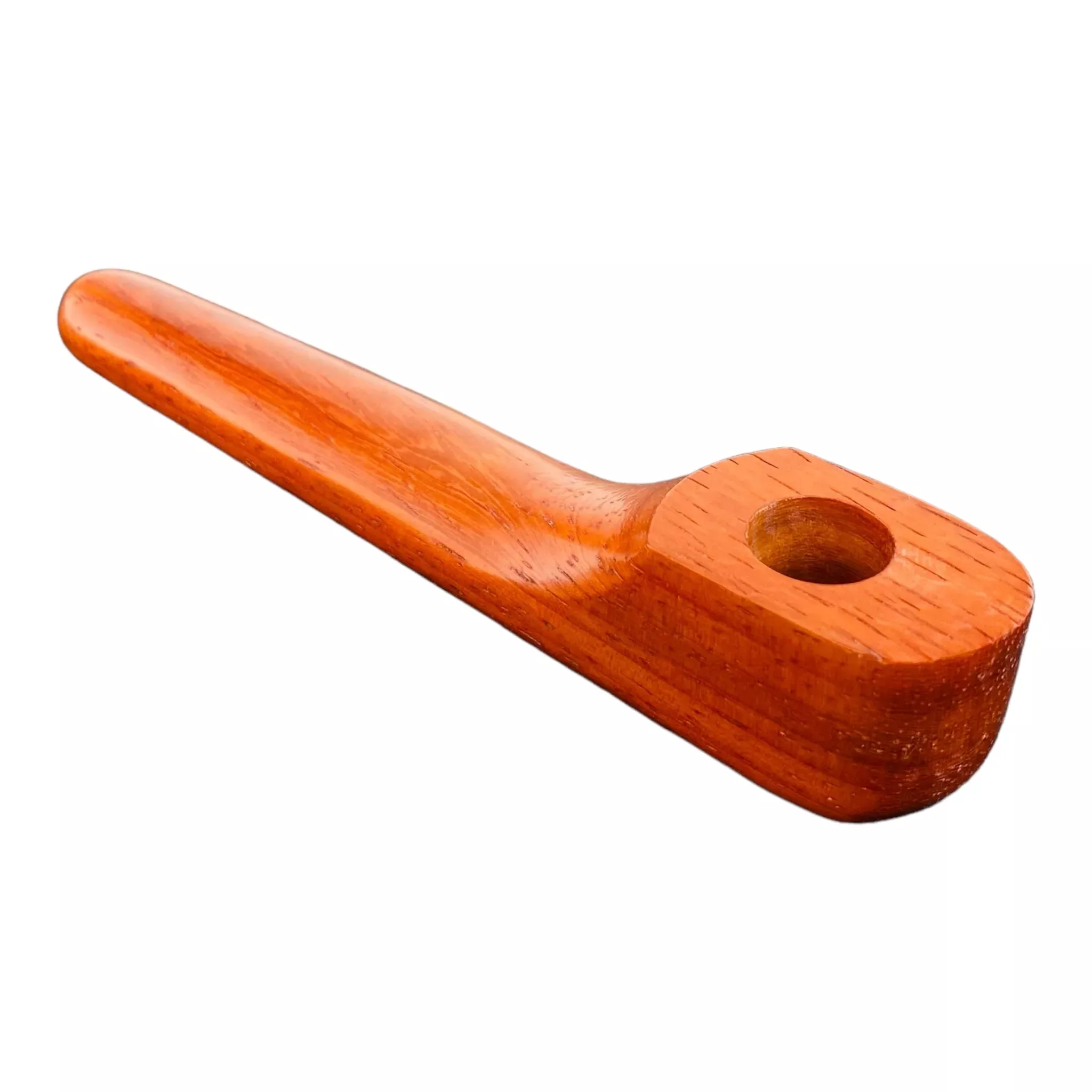 Wood Hand Pipe - 8 Inch Long Stem Wood Pipe Made From Mahogany