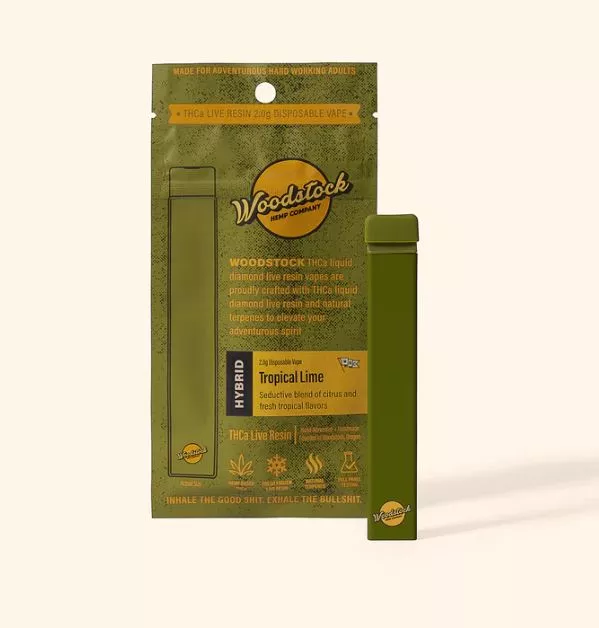 Woodstock Hemp Tropical Lime (Hybrid) THCa Live Resin | 2g Disposable Vape