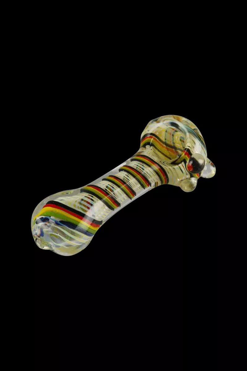 Worked Rasta Spoon Glass Pipe