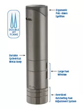 XiKAR Turrim Dual Flame Lighter Gunmetal