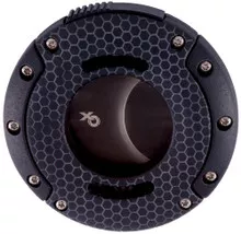 XiKAR XO Cigar Cutter Double Guillotine Black Honeycomb with Black Blades